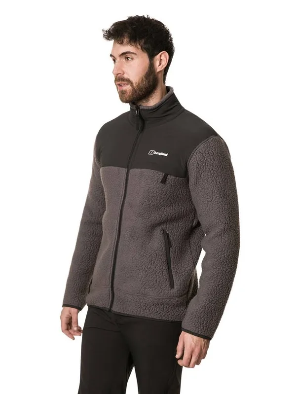 Berghaus Syker Mens Fleece Jacket Grey Pinstripe/Jet Black XL
