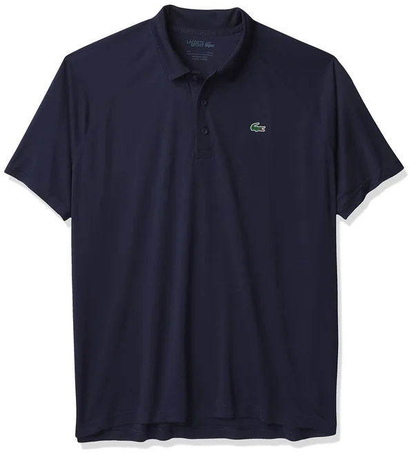 Lacoste Men's Ribbed Collar Raglan-Sleeve Polo - Navy - Size XL