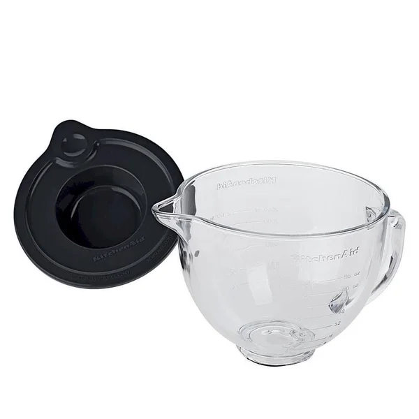 KitchenAid 5 qt. Tilt Head Glass Bowl with Measurement Markings & Lid
