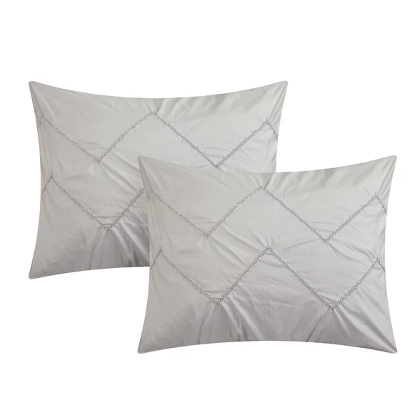 Chic Home Darlene 10 Piece Reversible Bed in A Bag Comforter Set - Size: Queen, Grey