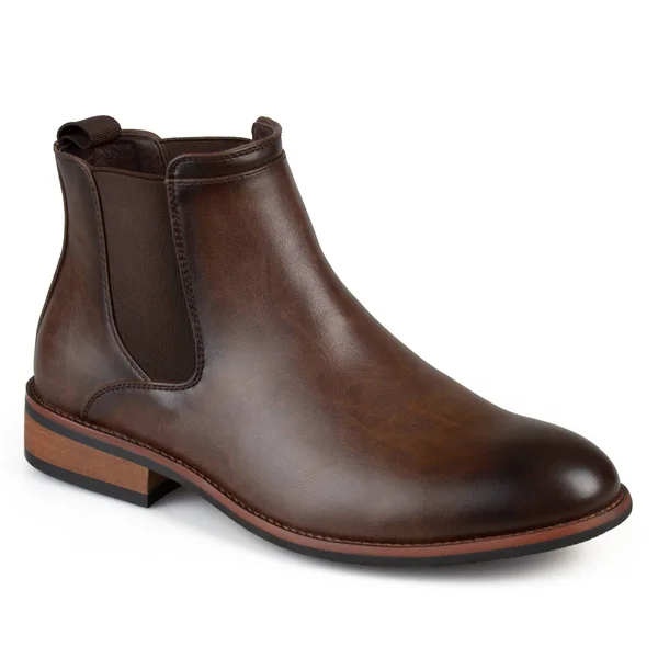 Men's Vance Co. Mens Round Toe High Top Chelsea Dress Boots 13 Black Medium