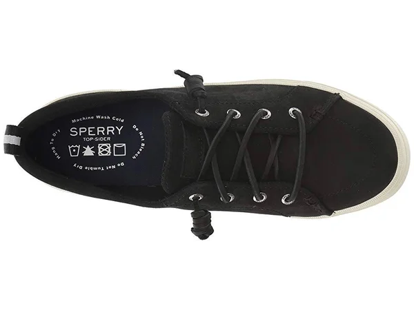 Sperry Women's Crest Vibe Washable Leather Sneakers - Black - Size 8