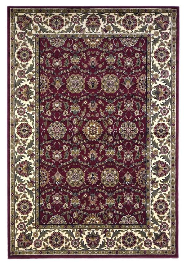 Kas Cambridge 7306 Red/Ivory Floral Agra Area Rug - 7&7x22 Octagon
