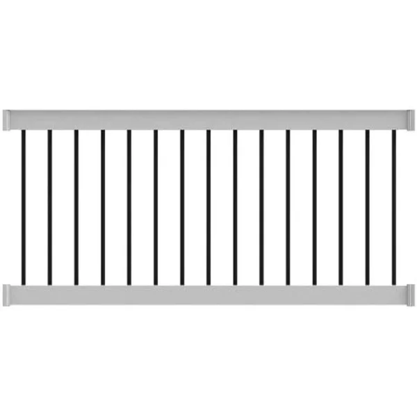 Deck Railing Finyl Line Deck Top Vinyl White Round (73019632) Level - 8 ft x 36 in.