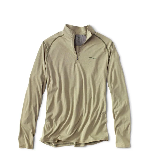 Men's Drirelease Quarter-Zip T-Shirt - Moss Green, Size XL, Polyester/Cotton, Orvis
