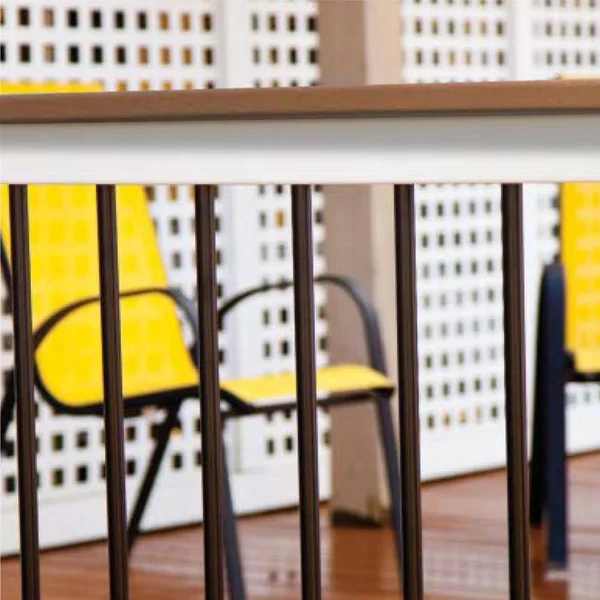 Deck Railing Finyl Line Deck Top Vinyl White Round (73019632) Level - 8 ft x 36 in.