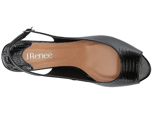 J. Renee Women's Jenvey Low Heel Slingback, Size: 9, Black Synthetic