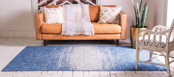Unique Loom Ombre Outdoor Rug - Blue, 9x12 ft