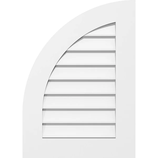 Ekena Millwork GVPQL24X3001SN 24x22W x 30x22H Quarter Round Top Left Surface Mount PVC Gable Vent: Non-Functional - w/ 3-1/2x22W