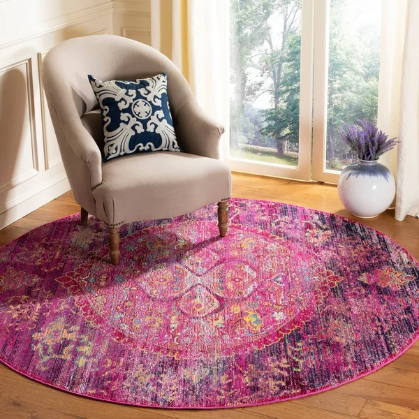 Safavieh Crystal CRS512S 2&2x22 x 9&0x22 Runner Fuchsia, Purple Area Rug