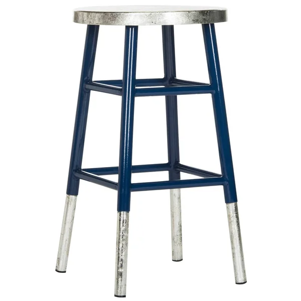 Safavieh Kenzie Navy & Silver Dipped Counter Stool