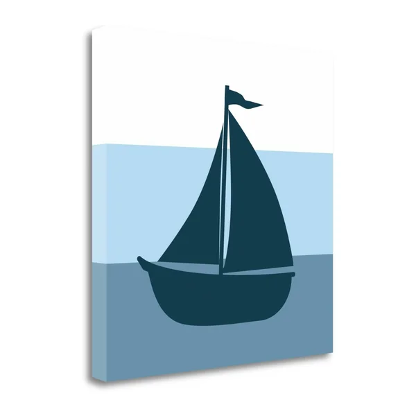 Tangletown Fine Art 'Sailboat' Graphic Art Print Print on Canvas, Blue