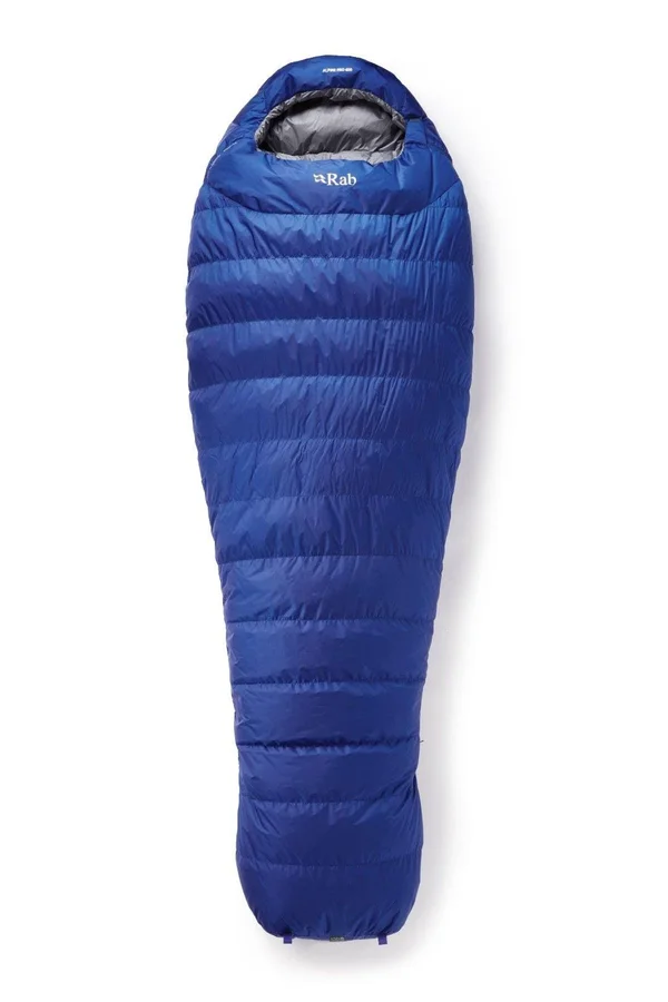 Rab Alpine Pro 400 Blue - Daunen Down Insulated Sleeping Bags (Size 215 cm - RV links - Color Celestial)