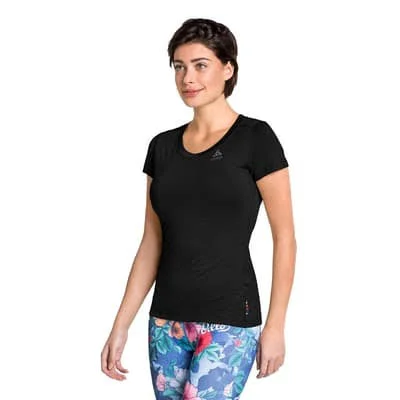 Odlo Women's Natural + Light Short-Sleeve Base Layer Top - Black, XL