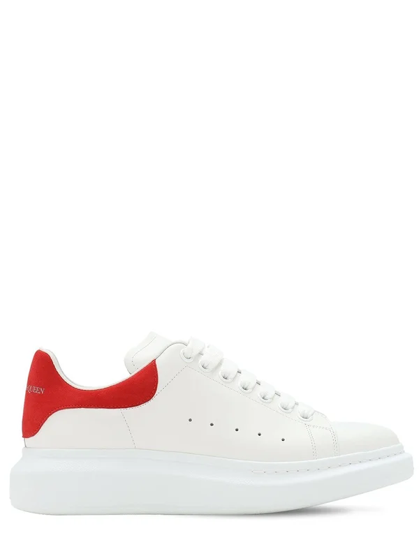 Alexander McQueen - Men 45mm Leather Platform Sneakers White/Red 41