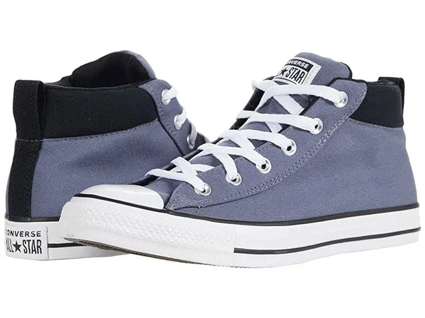 Converse Men's Chuck Taylor All-Star Street Mid Casual Shoes in Blue/Light Carbon Size 12.0, Canvas