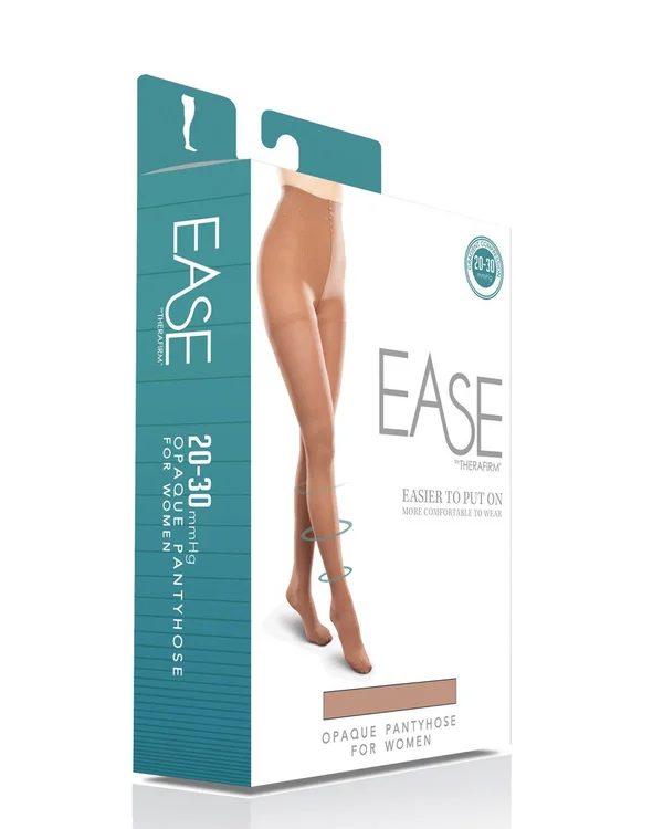 Therafirm Ease Opaque Women's 20-30 mmHg Pantyhose, Medium Long, Coal