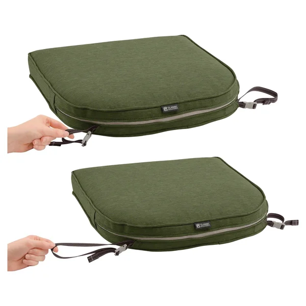 Classic Accessories Montlake FadeSafe Patio Dining Seat Cushion - 20 in. Heather Fern