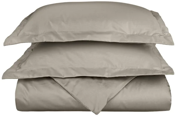 Superior 600 Thread Count Cotton Blend Solid Duvet Cover Set
