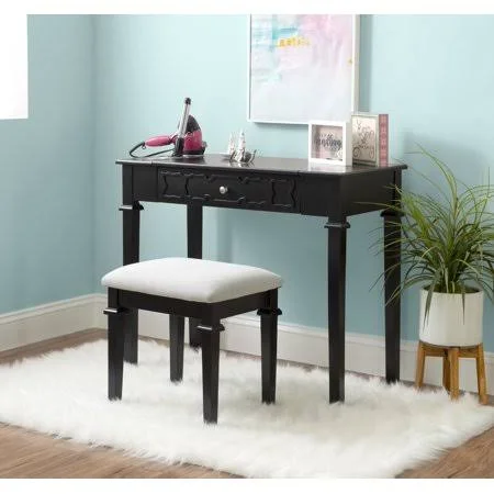 Linon Eakins 3-Piece Vanity Set - Black