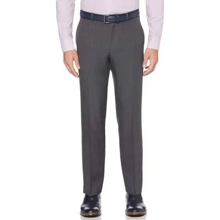 Perry Ellis Portfolio Modern Fit Small Check Performance Pants (Black) Men's Dress Pants