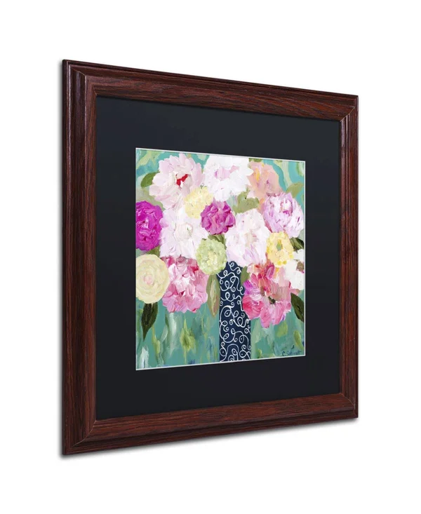 Trademark Art Carrie Schmitt 'Botanical Splash' Matted Wood Framed Art