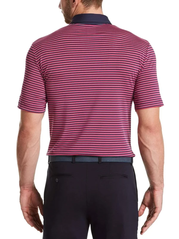 Callaway 3-Color Stripe Mens Golf Polo, Boudoir Red, M