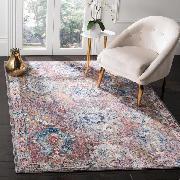 Safavieh 4& x 6& Bristol BTL340A Dark Grey, Blue Rug