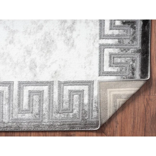 MDA Home Brooklyn Gray Contemporary Polypropylene Area Rug - 5&2x22 x 7&5x22