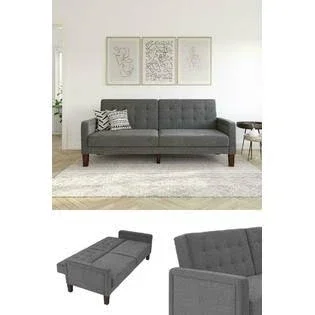 Better Homes & Gardens Porter Fabric Tufted Sofa Bed Gray