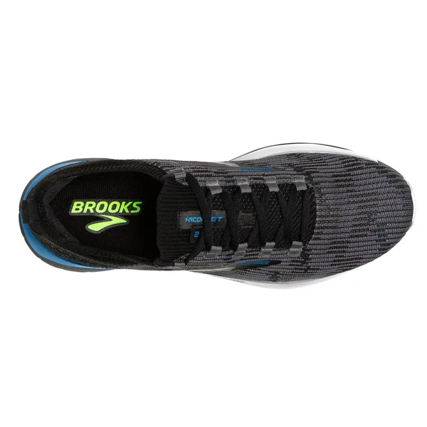 Brooks Men's Ricochet 2 Running Shoes - Black/Grey/Blue