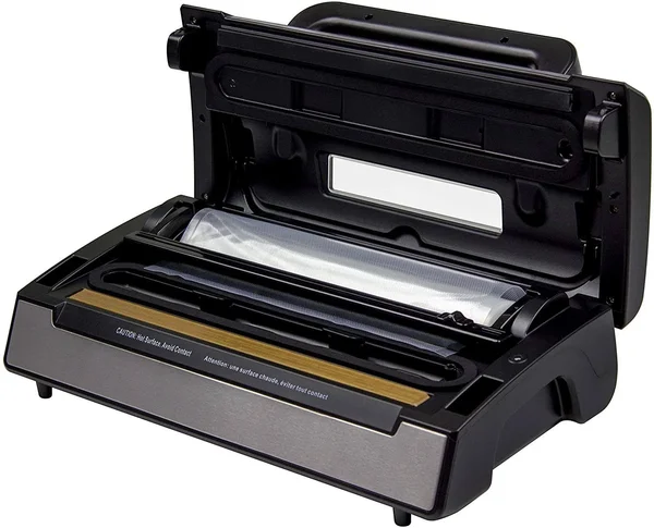 Nesco VS-12 Deluxe Vacuum Sealer with Bag Starter Kit and Viewing Lid - Silver