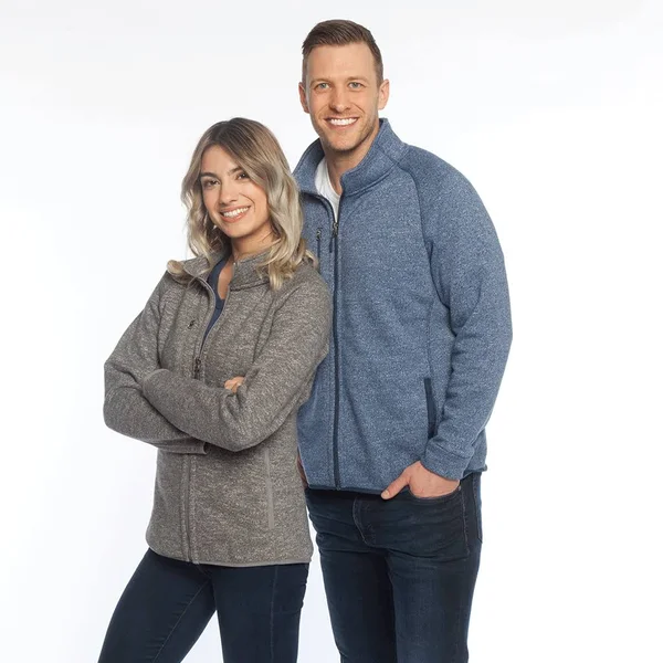 Zusa Women's Light Grey Heather Midtown Fleece Full Zip