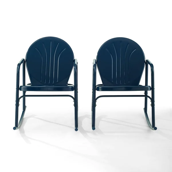 Crosley Griffith 2pc Outdoor Rocking Chair Set - Navy Gloss