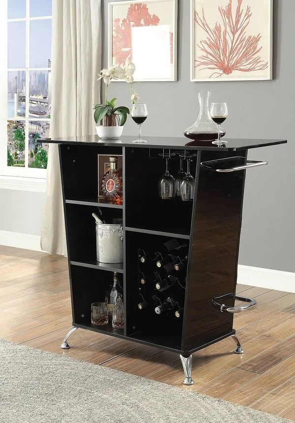 Furniture of America Fuero Black Bar Table