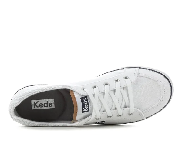 Keds Center II Canvas Stripe White, Size 6.5W Women's Shoes