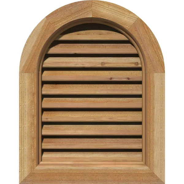 Ekena Millwork GVWRT12X3000RFUWR 12x22W x 30x22H Round Top Gable Vent (17x22W x 35x22H Frame Size): Unfinished - Functional, Roug