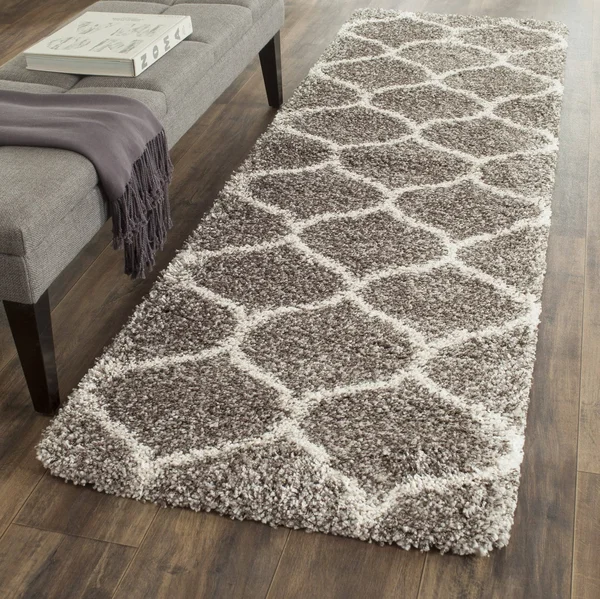 Safavieh Hudson Shag SGH280B Grey, Ivory Rug 7& x 7& Round