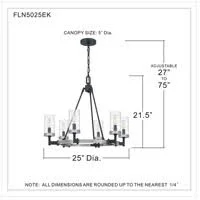 Quoizel Lighting FLN5025EK Fallon Chandelier 6 Light Earth Black
