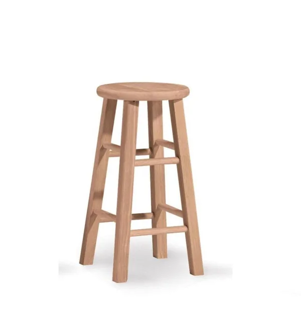 International Concepts 1S-524 24-Inch Round Top Stool, Unfinished