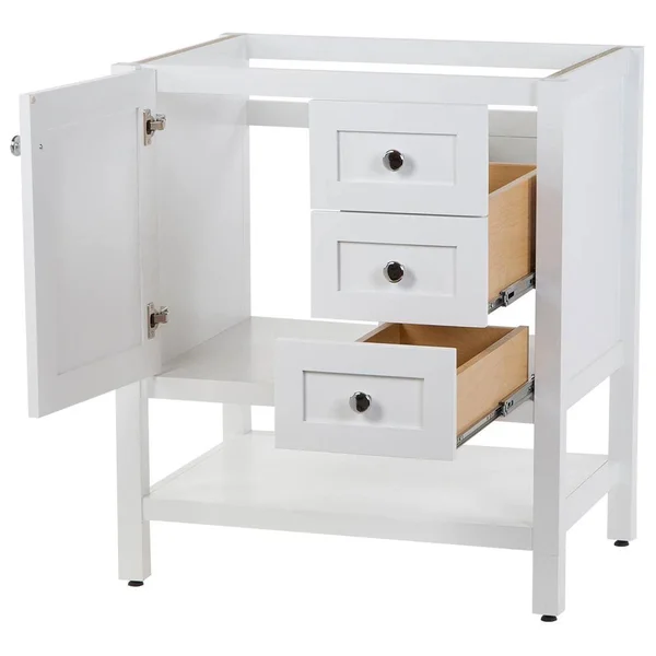Home Decorators Collection Lanceton 30 in. W x 22 in. D x 34 in. H Bath Vanity Cabinet Only in White