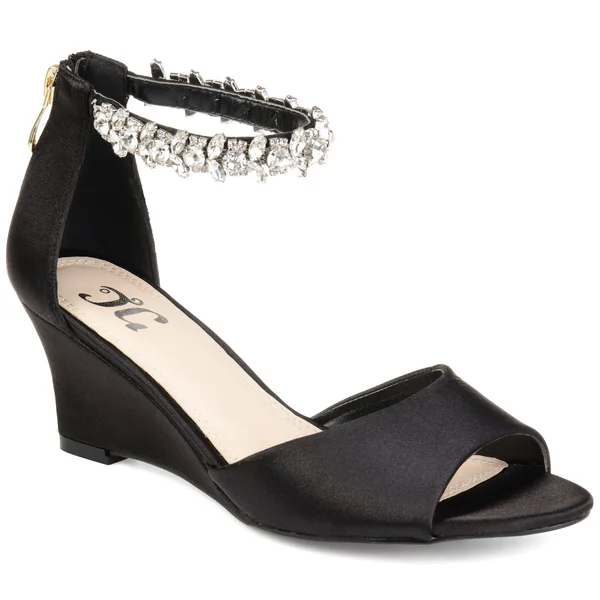 Journee Collection Black Connor Wedge