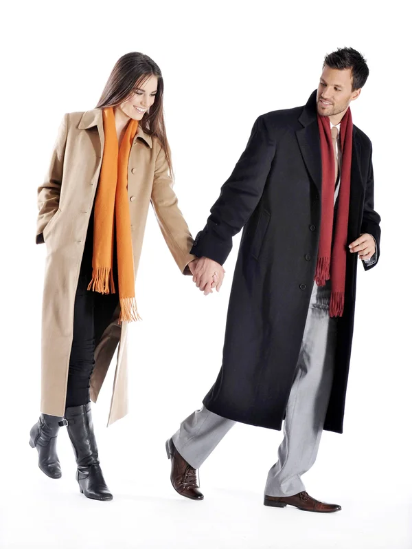 Men's Full Length Overcoat in Pure Cashmere (Black, 48)