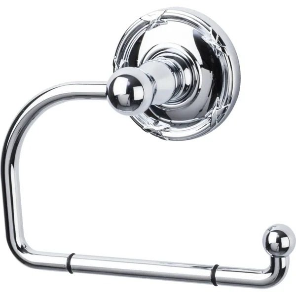 Top Knobs ED4PCE Edwardian Bath Tissue Hook - Polished Chrome - Ribbon Backplate