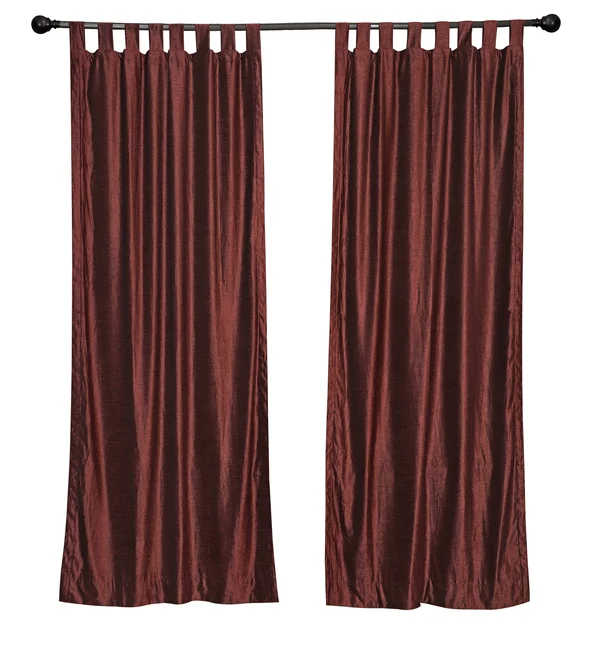 Luxury Wine Velvet Tab Top Curtain Panels Drapes with Matching Tieback