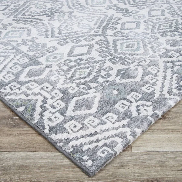 Couristan Everest Bohemia Greystone-Lime 4 ft. x 5 ft. Area Rug