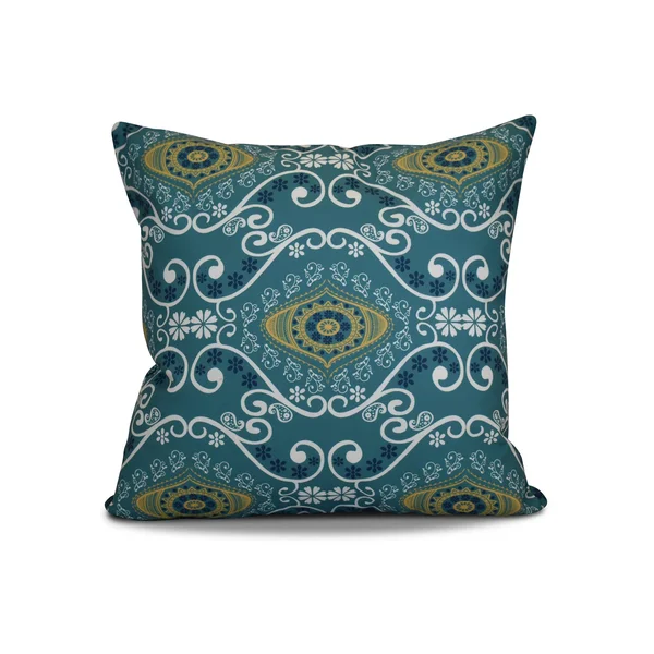 Contemporary Home Living 18x22 Blue and Yellow Contemporary Square Throw Pillow - Down Alternative Filler