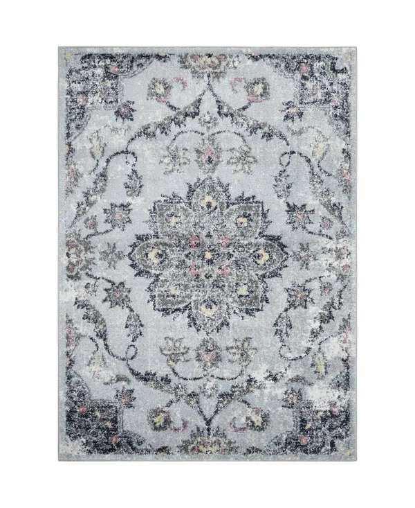 Home Dynamix Nova Astoria Medallion Area Rug - Gray, 5&2 inch Round