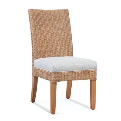 Farmhouse Side Chair Braxton Culler Body Fabric: Brown and Beige Stripe; 0239-94 - Leg Color: Black Finish