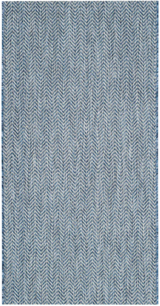 Safavieh Courtyard Navy, Grey Area Rug; 9& x 12&